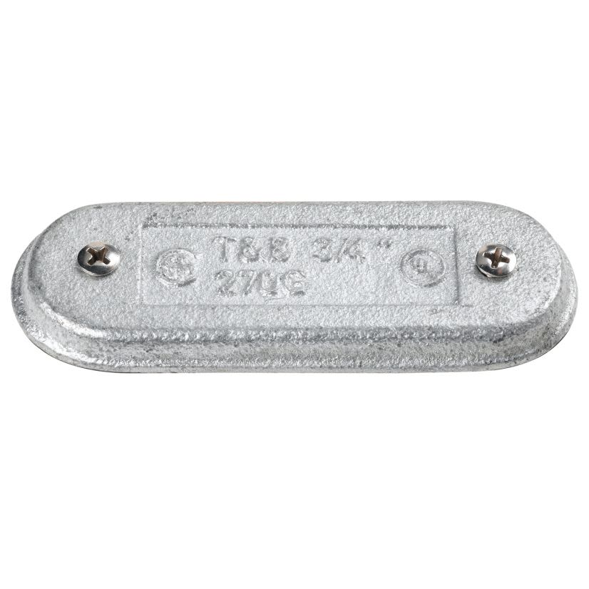 T&B® 170S Conduit Body Cover, 1/2 in Hub, For Use With Form 7 and EMT Conduit, Stamped Steel, Zinc Plated